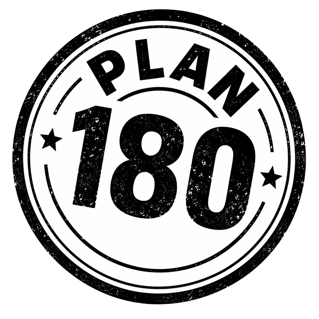 Derek Young's campaign platform logo for the 2026 Sudbury municipal election as Ward 10 Candidate, with the text of Plan 180 designed as a stamp on a white background.